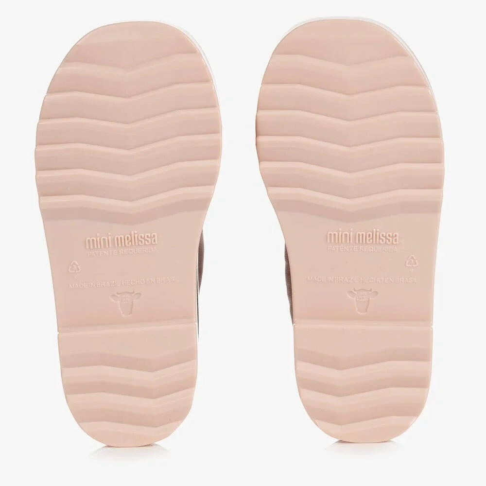 Mini‎ Melissa toddler Girls Rose Gold PINK PVC Rain Boots Size 5 NEW box